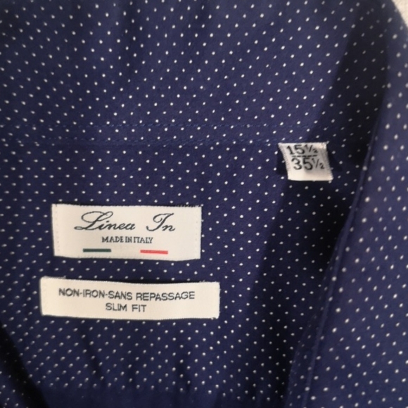 Linea In Textured Navy Dot Button Down - Picture 3 of 4